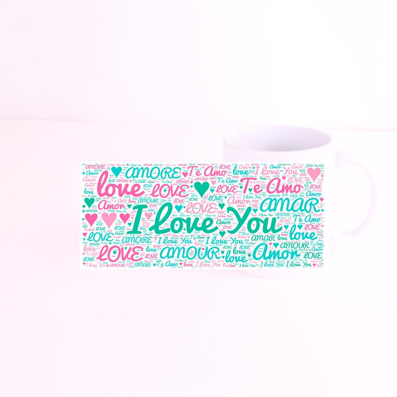 amor i love you verde azulado Blanca