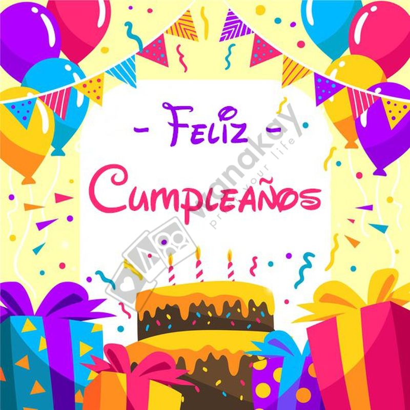 FOAM CUADRADO feliz cumpleaños colores Marca de agua