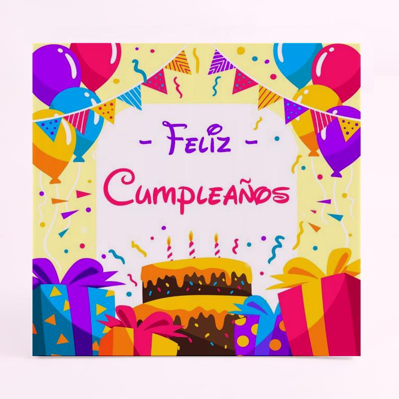 FOAM CUADRADO feliz cumpleaños colores