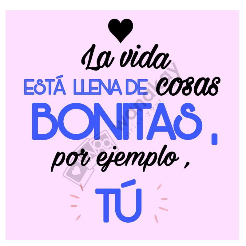 FOAM CUADRADO frase cosas bonitas Marca de agua