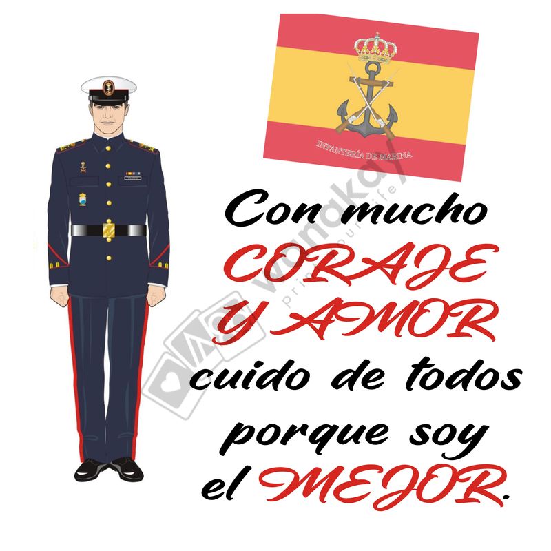 FOAM CUADRADO profesion SOLDADO DE LA MARINA Marca de agua