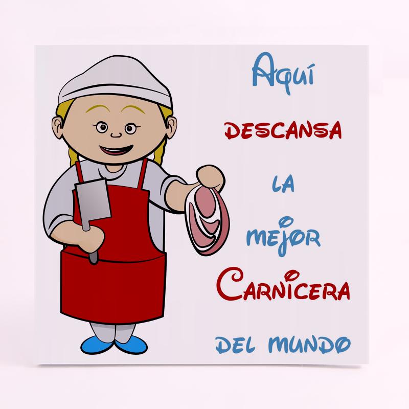 FOAM CUADRADO profesion carnicera rojo