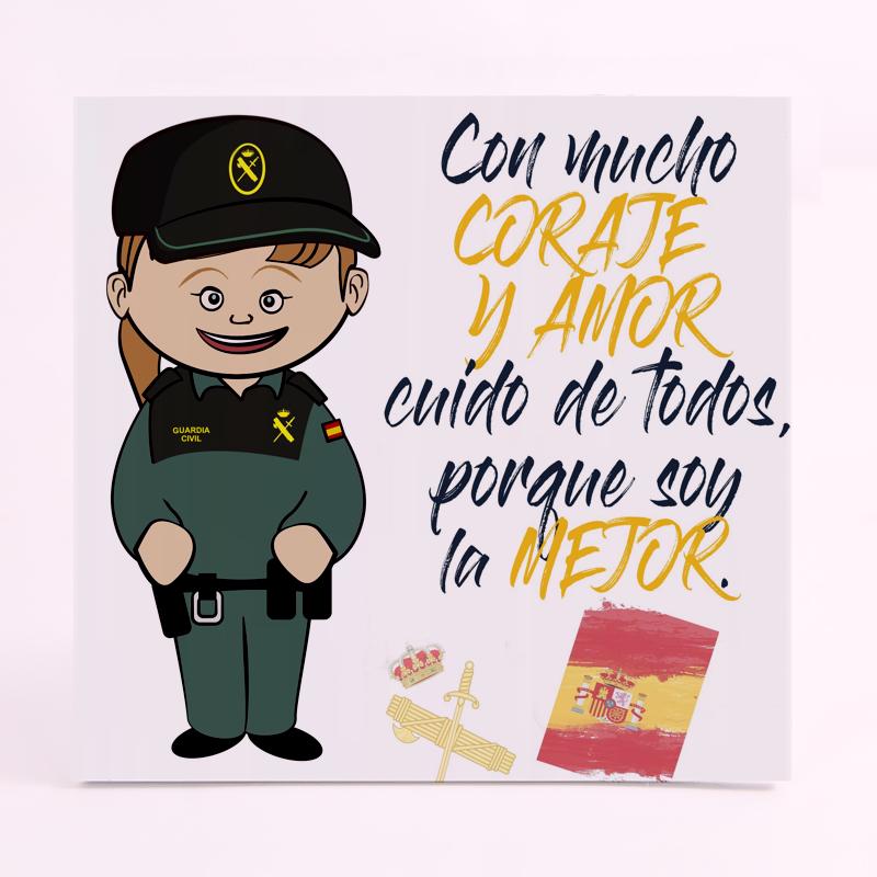 FOAM CUADRADO profesion guardia civil chica coraje