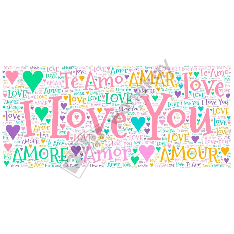 FOAM RECTANGULAR amor i love you rosa Marca de agua