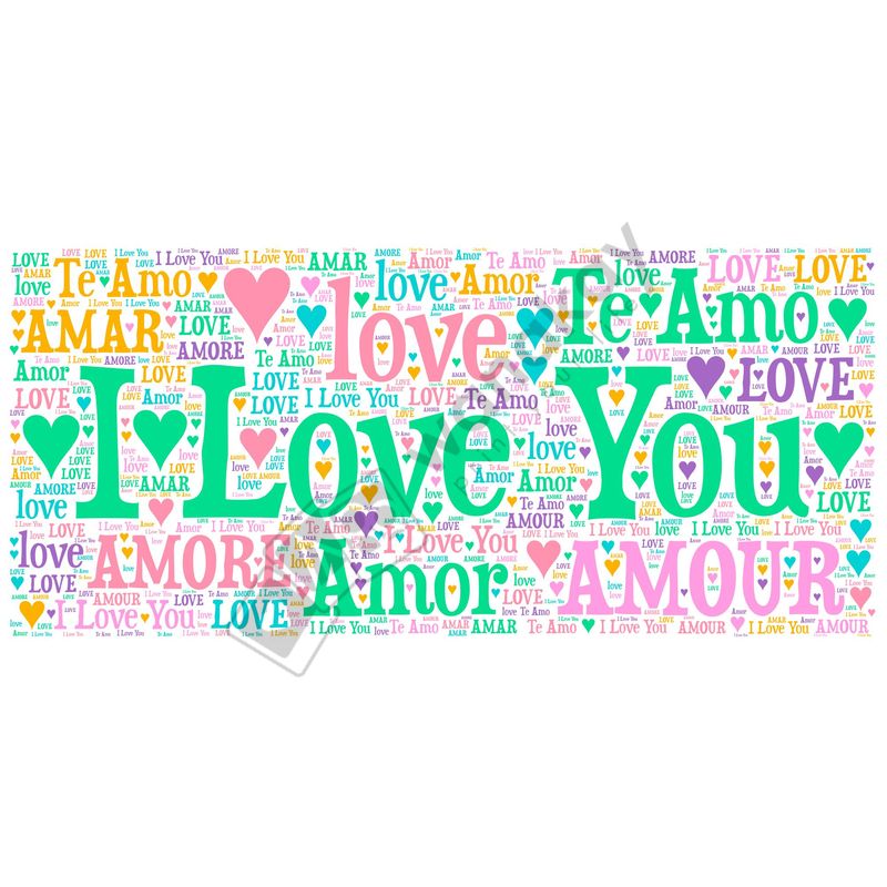 FOAM RECTANGULAR amor i love you verde Marca de agua