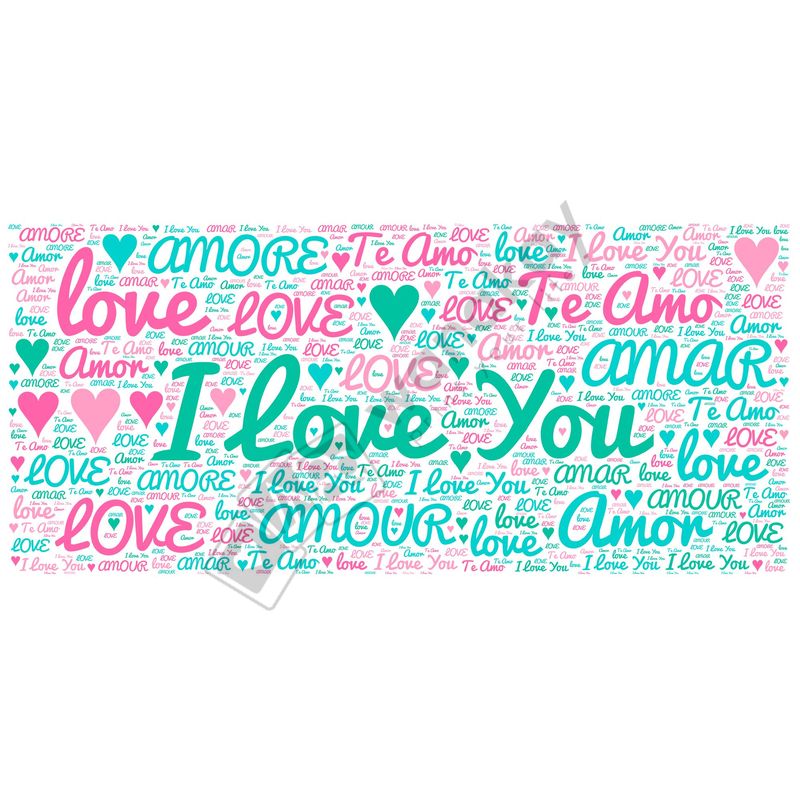 FOAM RECTANGULAR amor i love you verde azulado Marca de agua