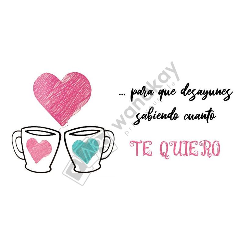 FOAM RECTANGULAR amor para que desayunes sabiendo cuanto te quiero Marca de agua