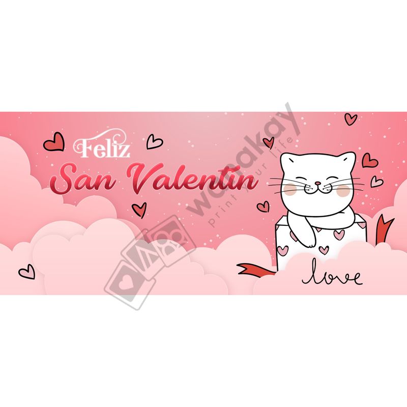 FOAM RECTANGULAR amor san valentin gato Marca de agua