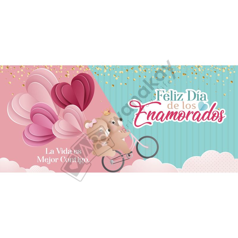 FOAM RECTANGULAR amor san valentin la vida es mejor contigo Marca de agua