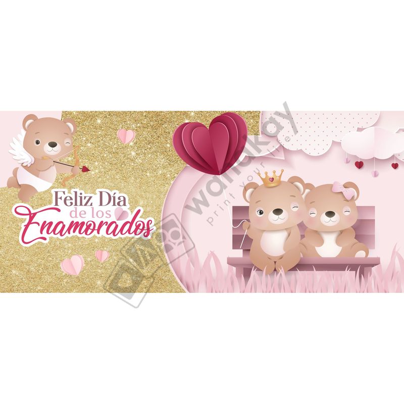 FOAM RECTANGULAR amor san valentin osos Marca de agua