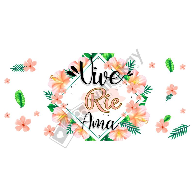 FOAM RECTANGULAR frase vive rie ama Marca de agua