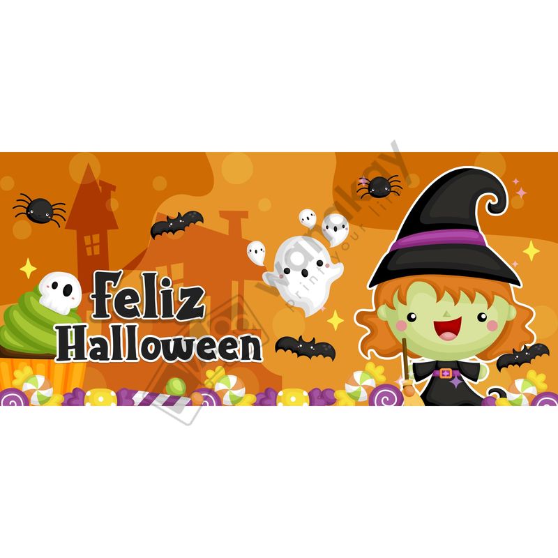FOAM RECTANGULAR halloween bruja naranja Marca de agua