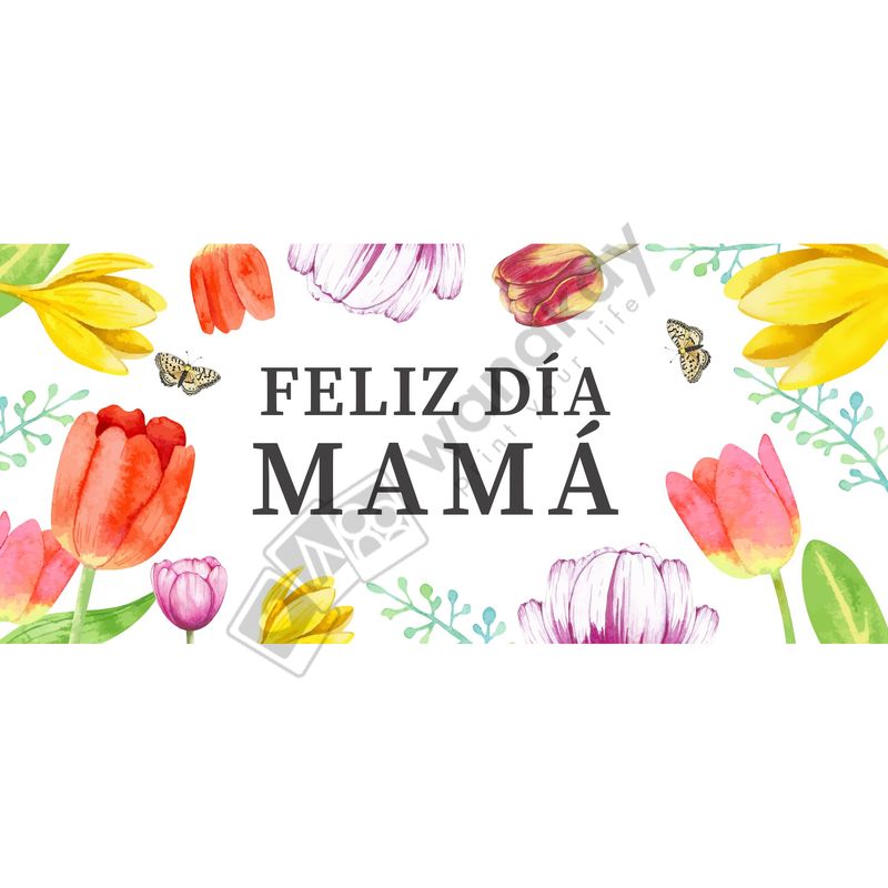 FOAM RECTANGULAR mama feliz dia mama flores Marca de agua