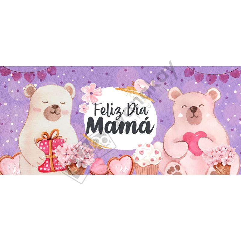 FOAM RECTANGULAR mama feliz dia mama osos (5) Marca de agua