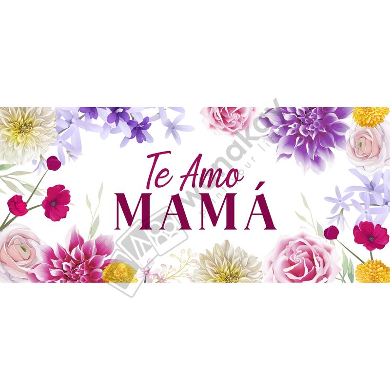 FOAM RECTANGULAR mama te amo mama flores Marca de agua