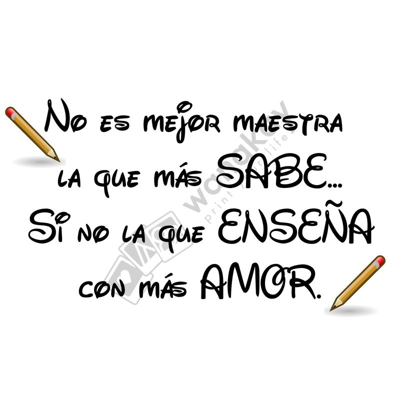 FOAM RECTANGULAR profesora enseña con amor Marca de agua