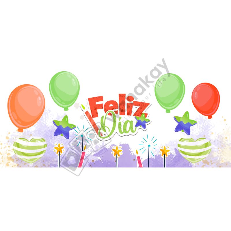 FOREX RECTANGULAR feliz dia naranja y verde marca de agua