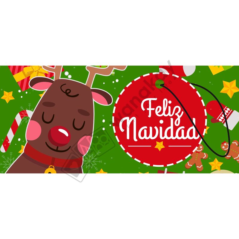 FOAM RECTANGULAR navidad reno verde Marca de agua