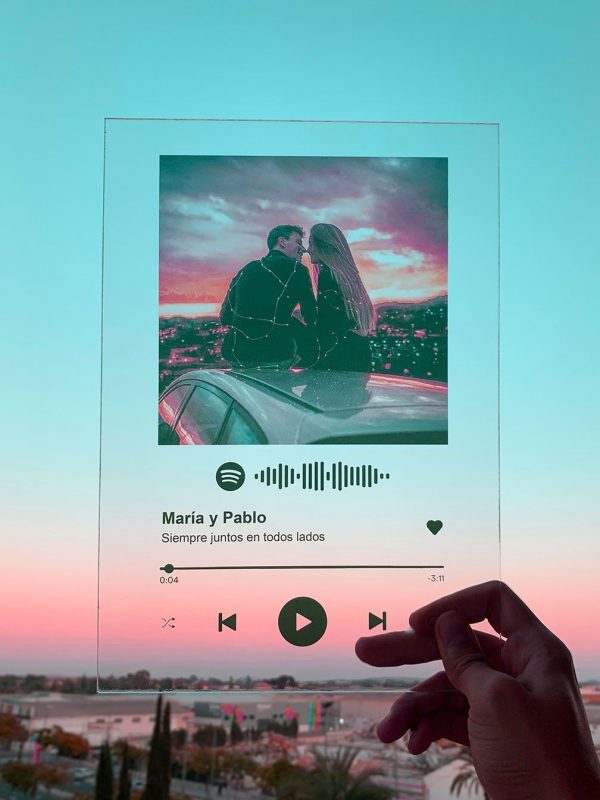 Placa metacrilato personalizada con canción Spotify
