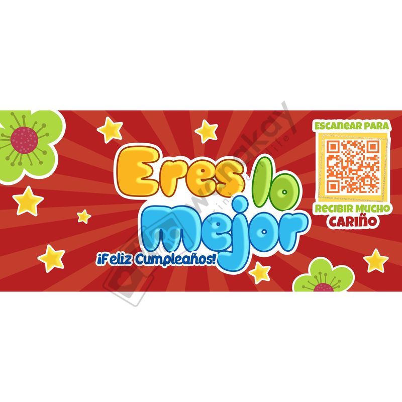 FOAM RECTANGULAR cumple eres lo mejor Marca de agua