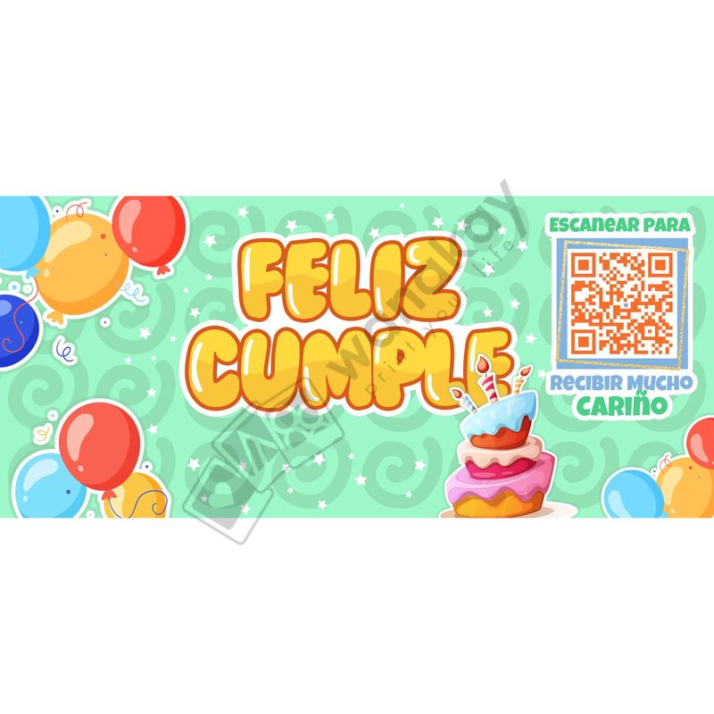 FOAM RECTANGULAR cumple feliz cumple Marca de agua
