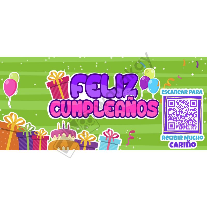 FOAM RECTANGULAR cumple feliz cumpleaños Marca de agua