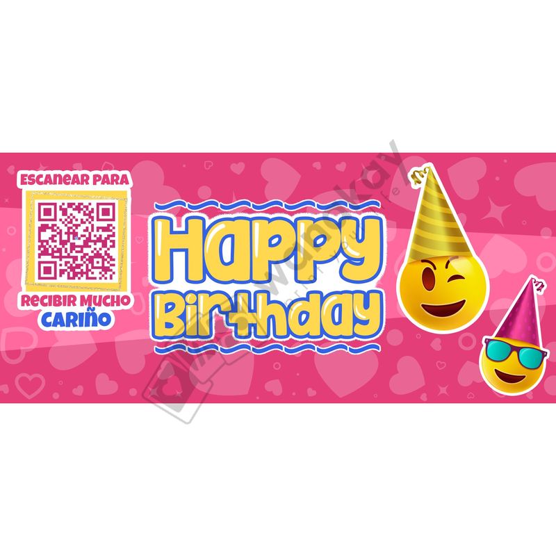 FOAM RECTANGULAR cumple happy birthday Marca de agua