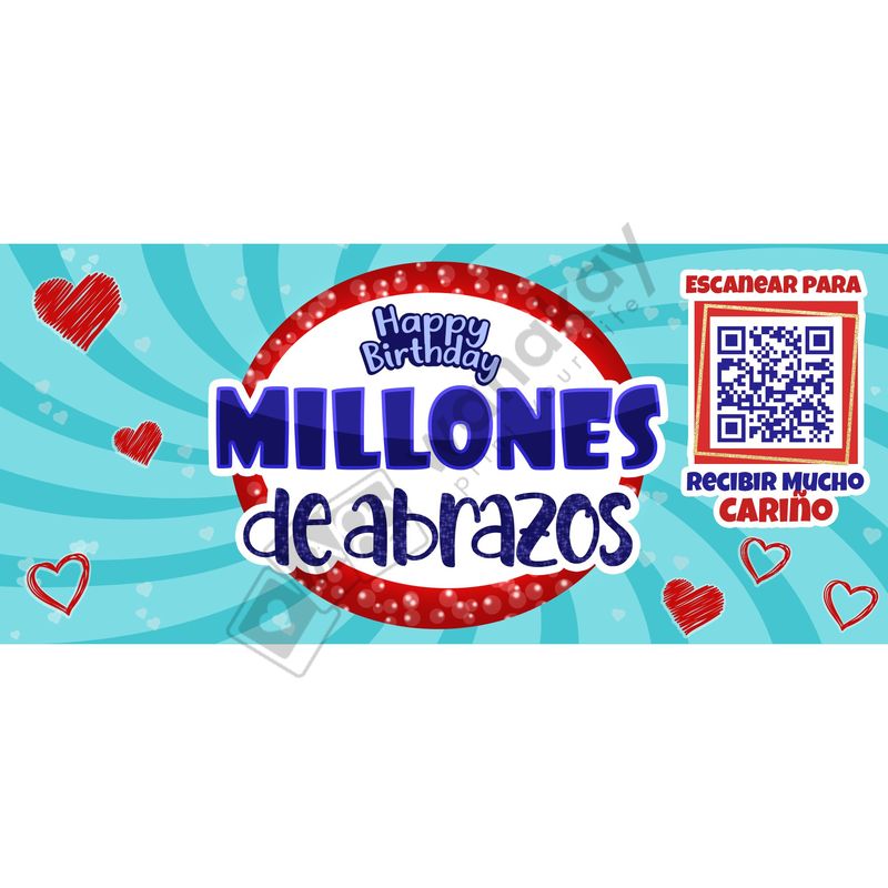 FOAM RECTANGULAR cumple millones de abrazos Marca de agua