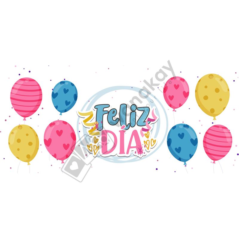 FOAM RECTANGULAR feliz dia azul y rosa Marca de agua
