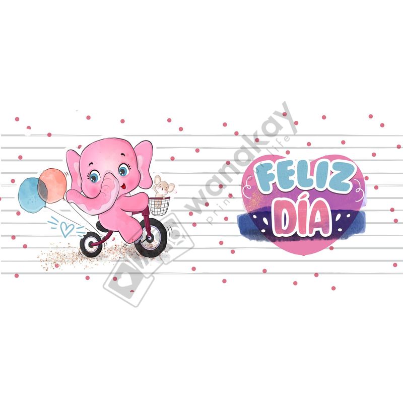FOAM RECTANGULAR feliz dia elefante Marca de agua