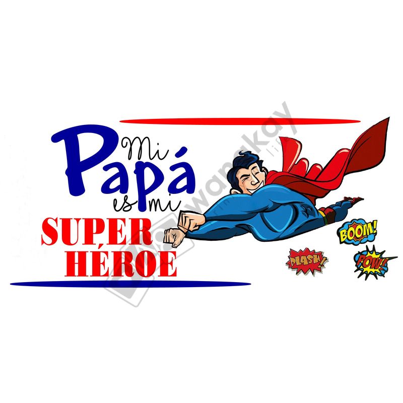 FOAM RECTANGULAR papa super heroe Marca de agua