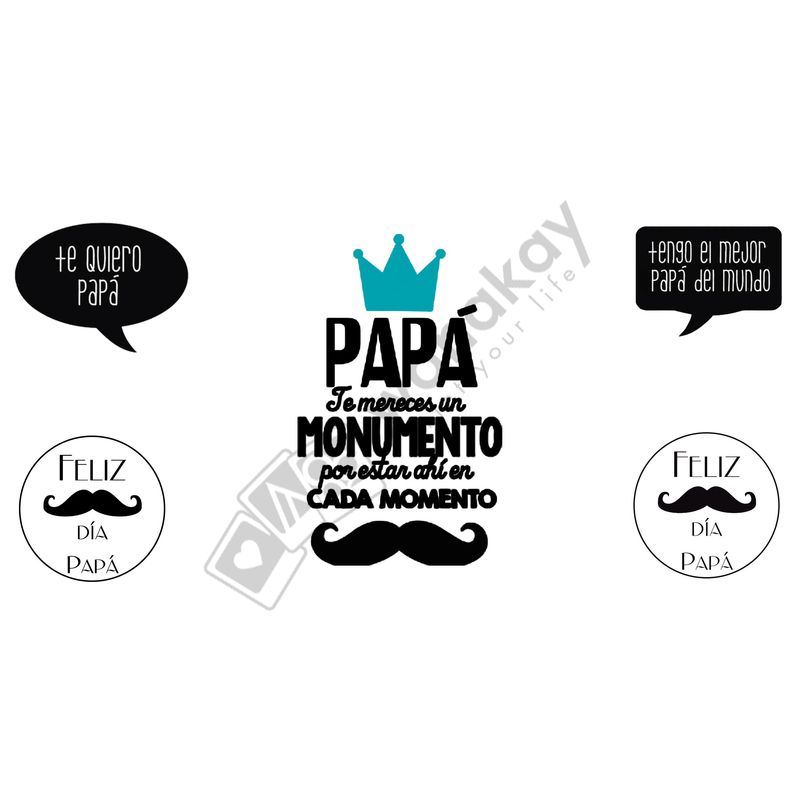 FOAM RECTANGULAR papa te mereces un monumento Marca de agua