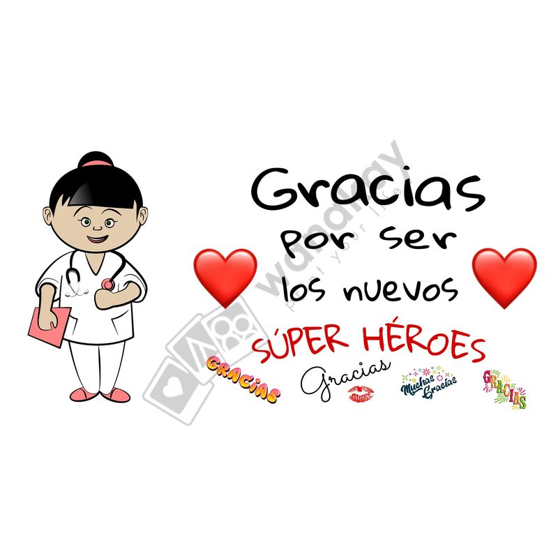 FOAM RECTANGULAR profesion doctora gracias Marca de agua