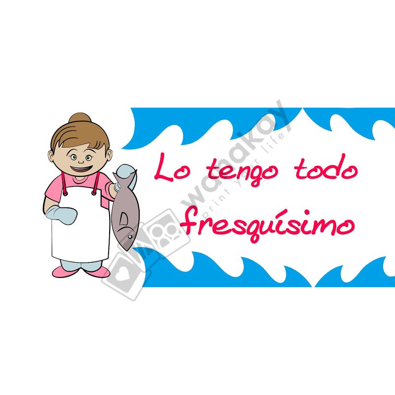 FOAM RECTANGULAR profesion pescadera joven Marca de agua
