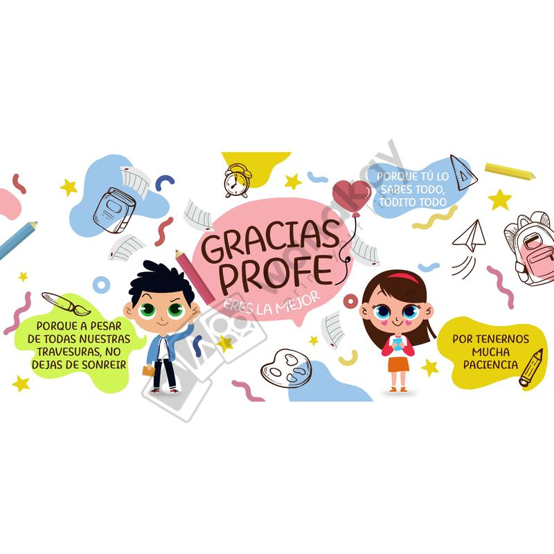 FOAM RECTANGULAR profesion profesora, eres la mejor Marca de agua